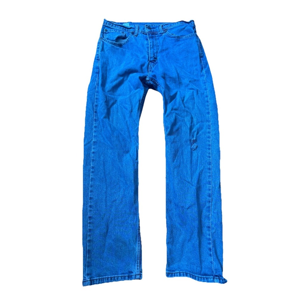 Levis 505 Regular Fit Straight Leg Medium Wash Blue Jeans Mens 34x30